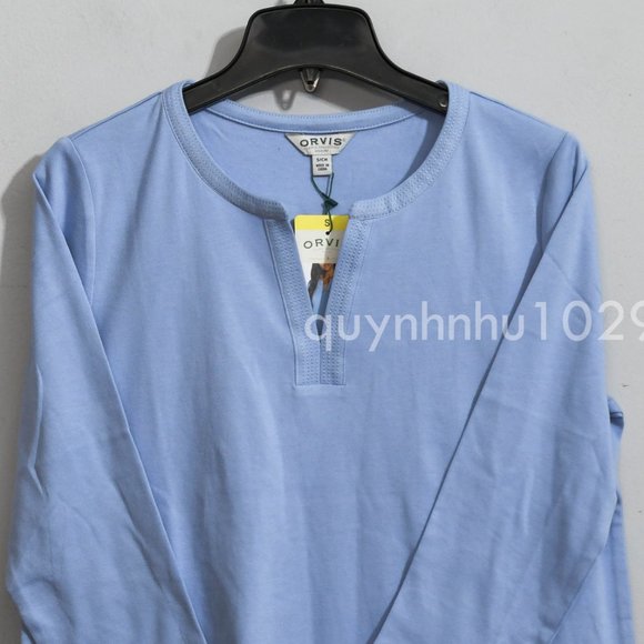 Orvis Ladies' ¾ Sleeve Split Neck Pima  Cotton Top. - Picture 5 of 5